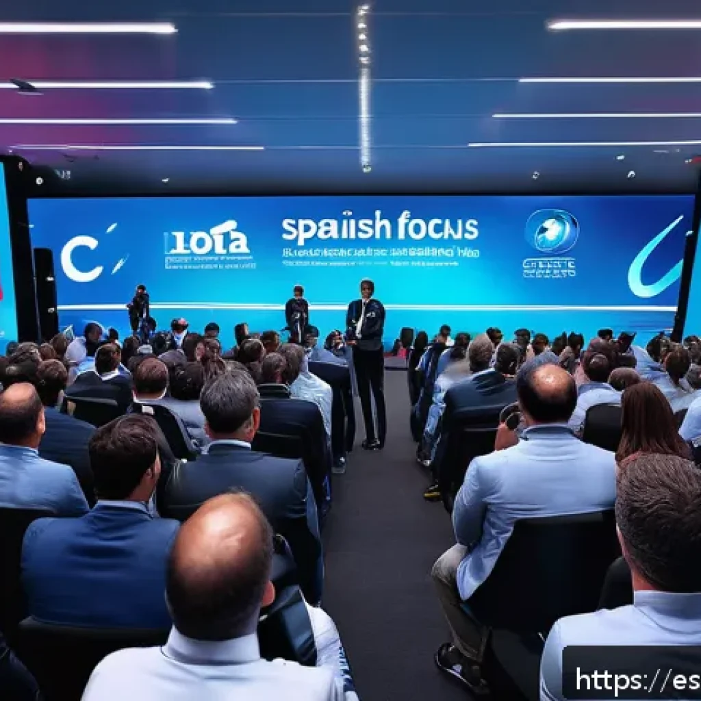 스포츠마케팅 전문가의 네트워킹 성공 사례 - A professional networking event in the sports marketing industry set in a modern conference hall in ...