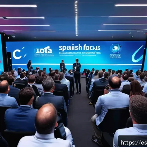 Home 17 스포츠마케팅 전문가의 네트워킹 성공 사례 - A professional networking event in the sports marketing industry set in a modern conference hall in ...