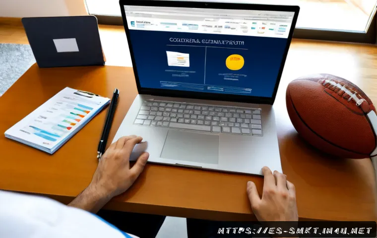 스포츠마케팅 자격증 종류와 비교 - Photorealistic Spanish-speaking sports marketing student comparing two professional certification pa...