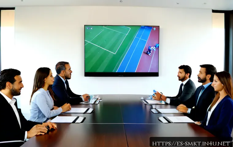 스포츠마케팅 직무에서의 프레젠테이션 기술 - Photorealistic sports marketing professional presenting a campaign strategy to a diverse Spanish-spe...